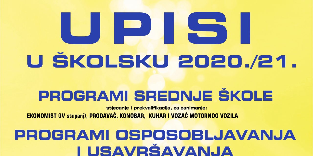 Upisi u školsku godinu 2021. / 2022.