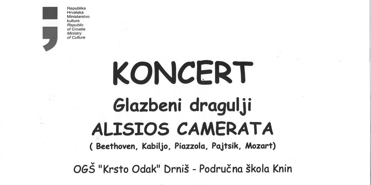 Pučko otvoreno učilište Knin organizira koncert sastava Alisios Camerata